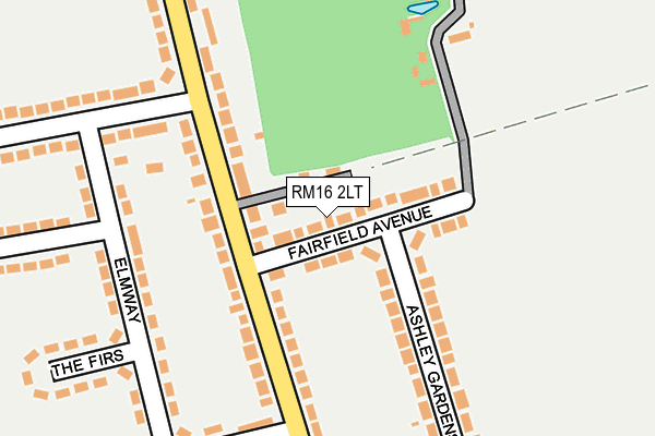 RM16 2LT map - OS OpenMap – Local (Ordnance Survey)