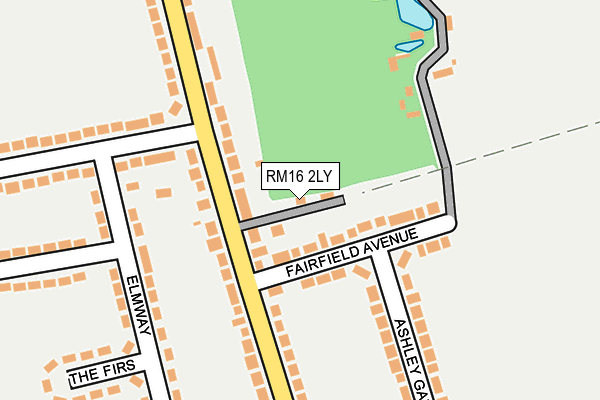 RM16 2LY map - OS OpenMap – Local (Ordnance Survey)