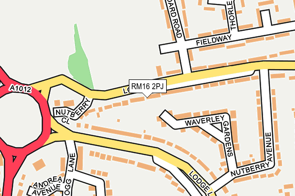 RM16 2PJ map - OS OpenMap – Local (Ordnance Survey)