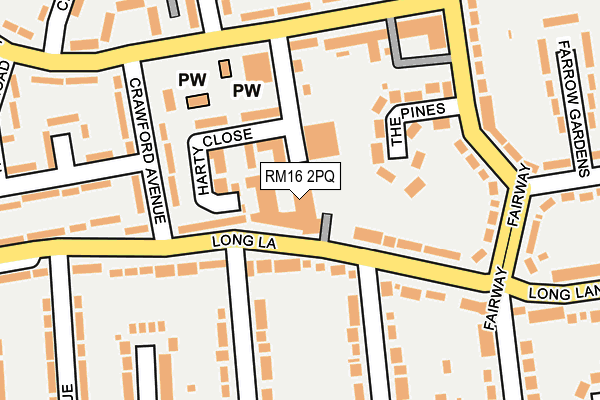 RM16 2PQ map - OS OpenMap – Local (Ordnance Survey)