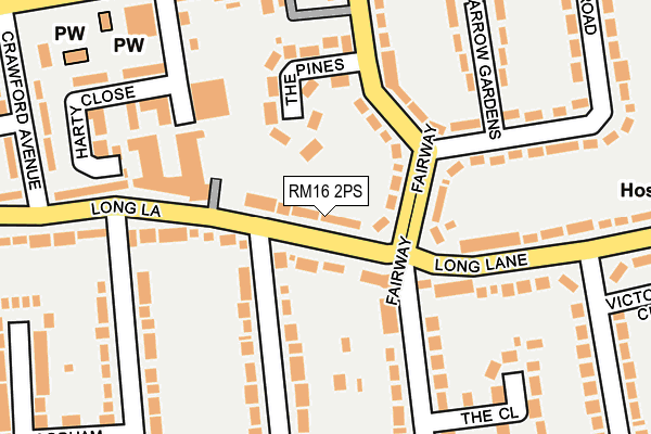 RM16 2PS map - OS OpenMap – Local (Ordnance Survey)