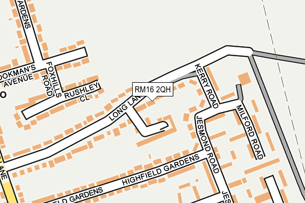 RM16 2QH map - OS OpenMap – Local (Ordnance Survey)