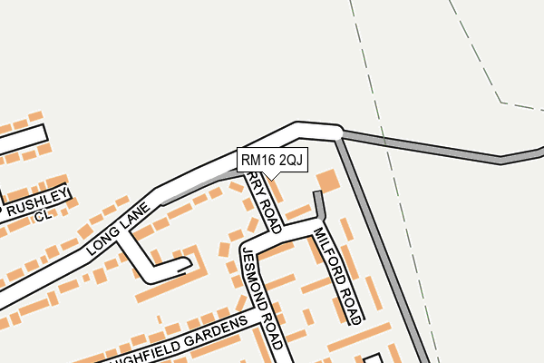 RM16 2QJ map - OS OpenMap – Local (Ordnance Survey)