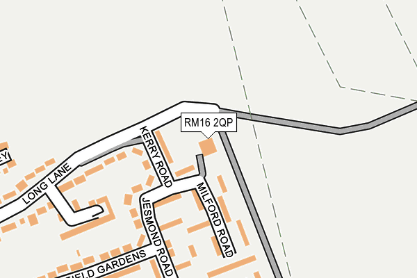 RM16 2QP map - OS OpenMap – Local (Ordnance Survey)