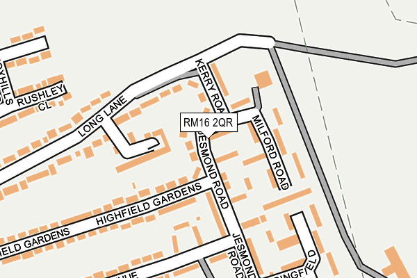 RM16 2QR map - OS OpenMap – Local (Ordnance Survey)