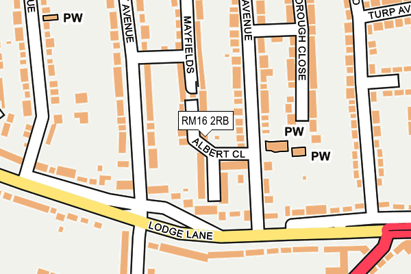 RM16 2RB map - OS OpenMap – Local (Ordnance Survey)