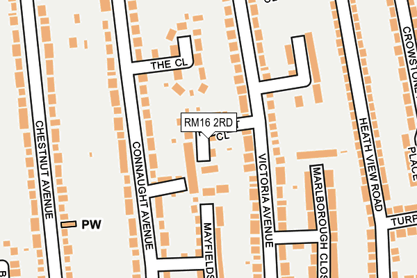 RM16 2RD map - OS OpenMap – Local (Ordnance Survey)