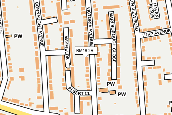 RM16 2RL map - OS OpenMap – Local (Ordnance Survey)