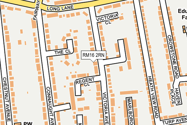 RM16 2RN map - OS OpenMap – Local (Ordnance Survey)