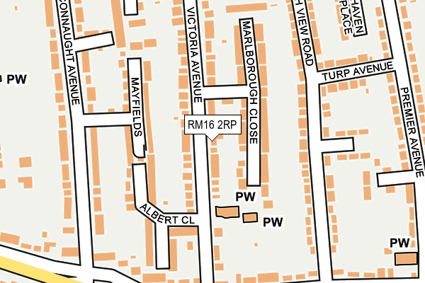 RM16 2RP map - OS OpenMap – Local (Ordnance Survey)