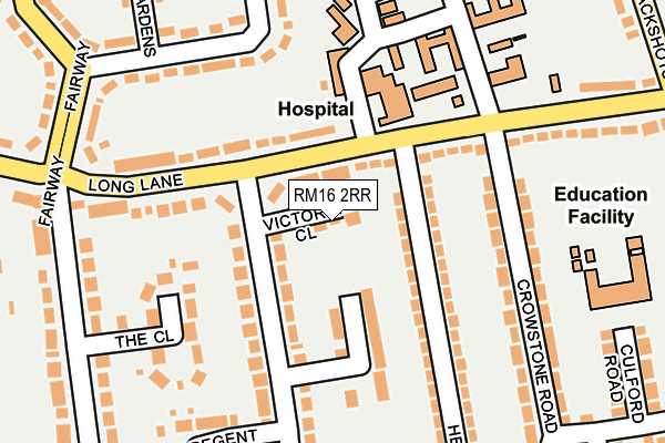 RM16 2RR map - OS OpenMap – Local (Ordnance Survey)