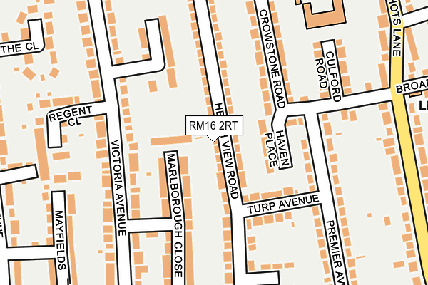 RM16 2RT map - OS OpenMap – Local (Ordnance Survey)