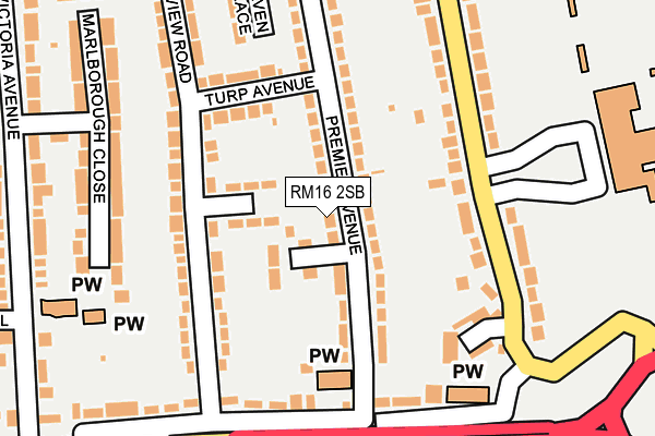 RM16 2SB map - OS OpenMap – Local (Ordnance Survey)