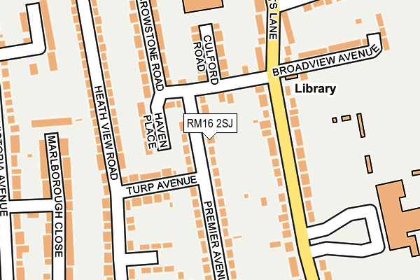RM16 2SJ map - OS OpenMap – Local (Ordnance Survey)