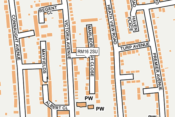 RM16 2SU map - OS OpenMap – Local (Ordnance Survey)