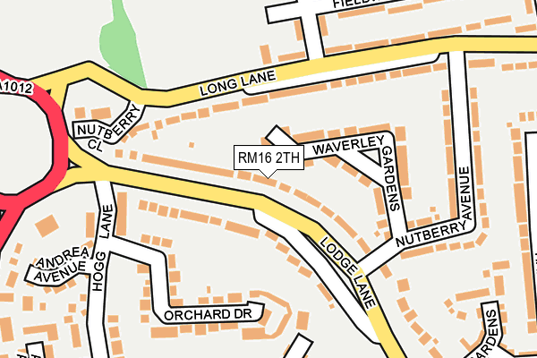 RM16 2TH map - OS OpenMap – Local (Ordnance Survey)