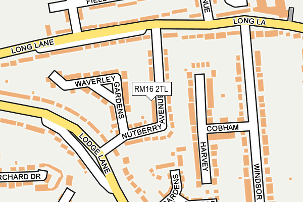 RM16 2TL map - OS OpenMap – Local (Ordnance Survey)