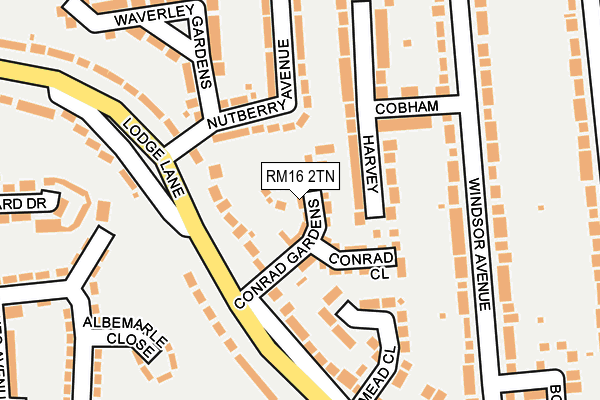 RM16 2TN map - OS OpenMap – Local (Ordnance Survey)