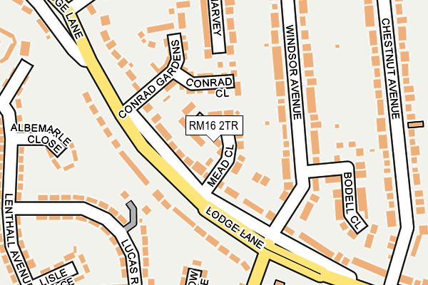 RM16 2TR map - OS OpenMap – Local (Ordnance Survey)