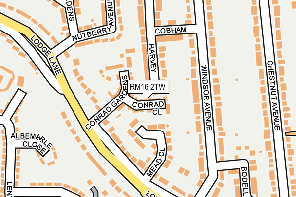 RM16 2TW map - OS OpenMap – Local (Ordnance Survey)