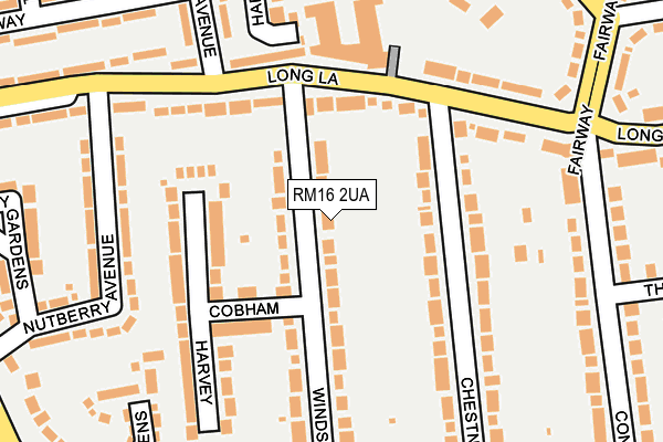 RM16 2UA map - OS OpenMap – Local (Ordnance Survey)