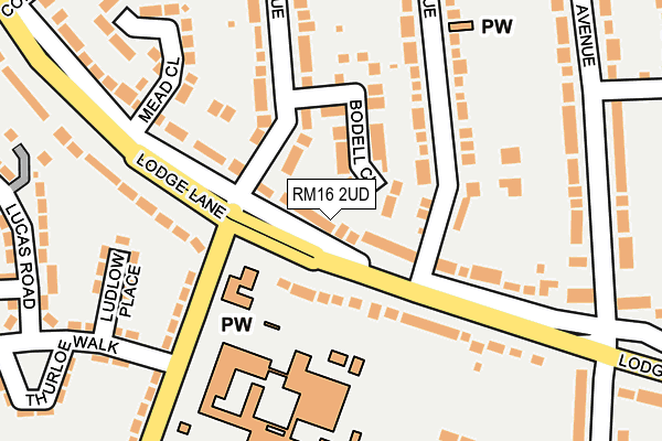 RM16 2UD map - OS OpenMap – Local (Ordnance Survey)