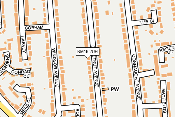 RM16 2UH map - OS OpenMap – Local (Ordnance Survey)