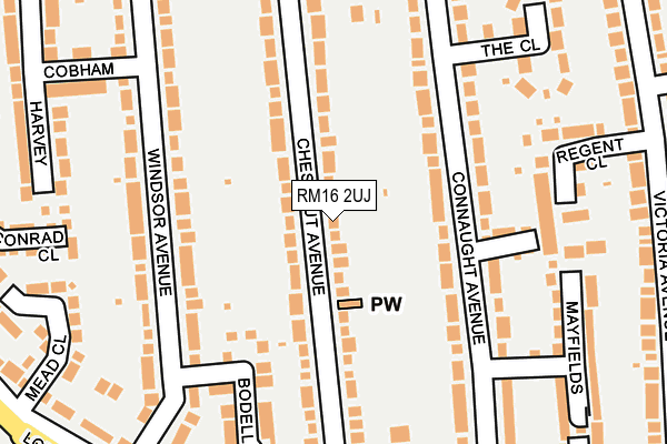 RM16 2UJ map - OS OpenMap – Local (Ordnance Survey)