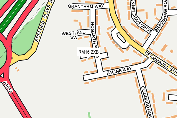 RM16 2XB map - OS OpenMap – Local (Ordnance Survey)