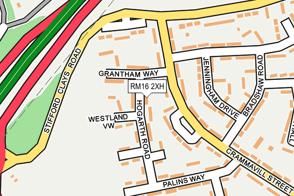 RM16 2XH map - OS OpenMap – Local (Ordnance Survey)