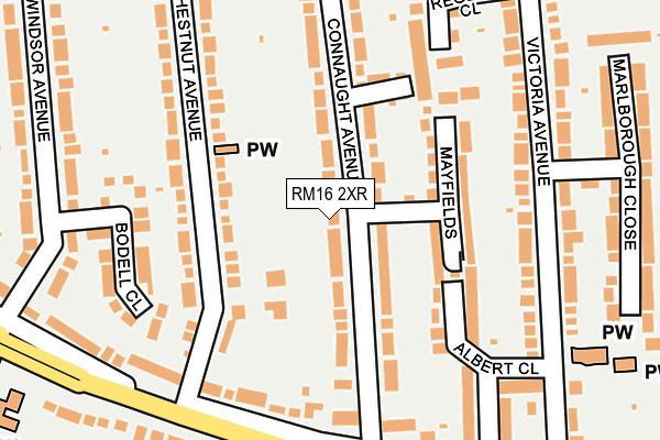 RM16 2XR map - OS OpenMap – Local (Ordnance Survey)