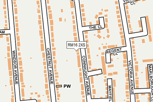 RM16 2XS map - OS OpenMap – Local (Ordnance Survey)