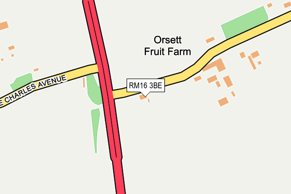 RM16 3BE map - OS OpenMap – Local (Ordnance Survey)