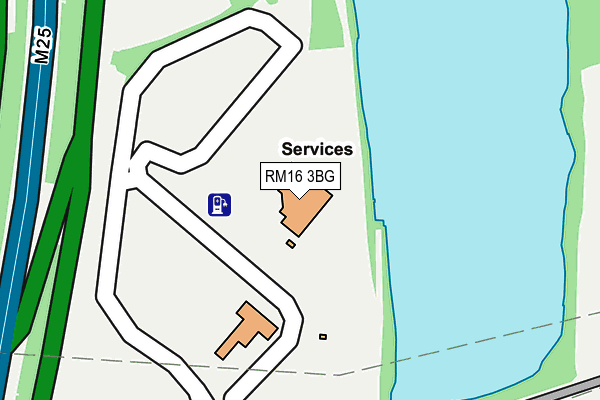 RM16 3BG map - OS OpenMap – Local (Ordnance Survey)