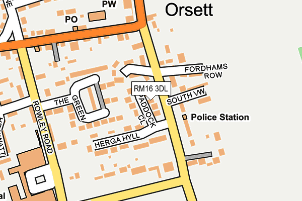 RM16 3DL map - OS OpenMap – Local (Ordnance Survey)