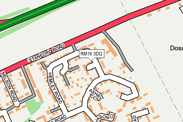 RM16 3DQ map - OS OpenMap – Local (Ordnance Survey)