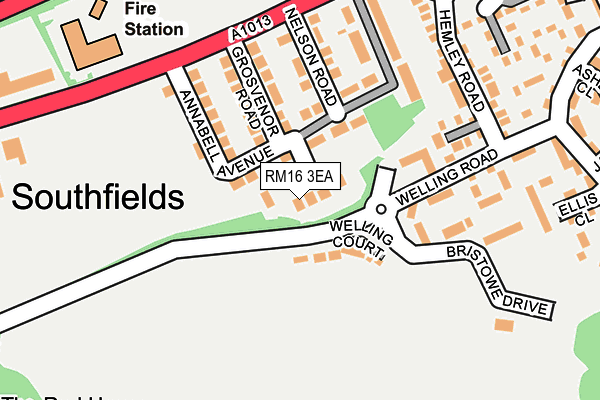 RM16 3EA map - OS OpenMap – Local (Ordnance Survey)