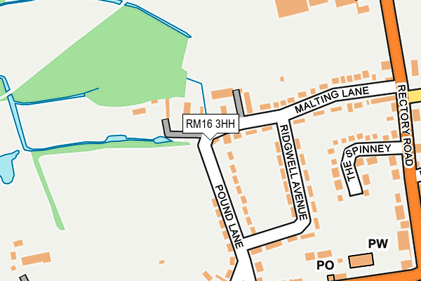 RM16 3HH map - OS OpenMap – Local (Ordnance Survey)