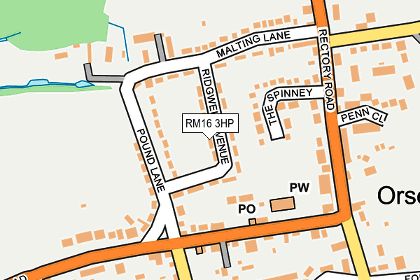 RM16 3HP map - OS OpenMap – Local (Ordnance Survey)