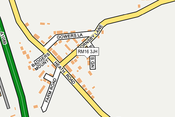 RM16 3JH map - OS OpenMap – Local (Ordnance Survey)