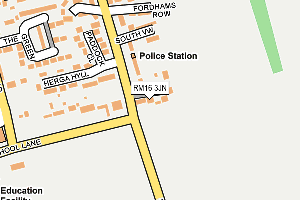 RM16 3JN map - OS OpenMap – Local (Ordnance Survey)