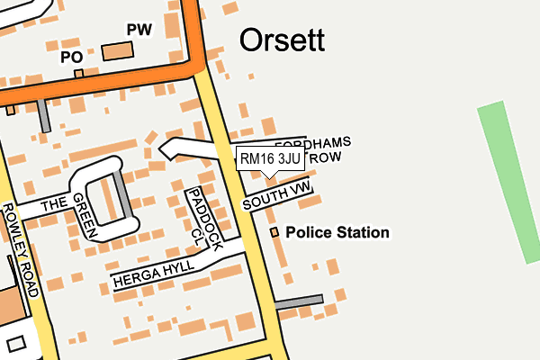 RM16 3JU map - OS OpenMap – Local (Ordnance Survey)