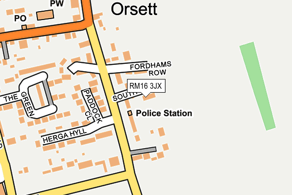 RM16 3JX map - OS OpenMap – Local (Ordnance Survey)