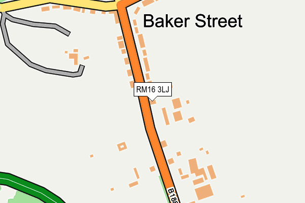 RM16 3LJ map - OS OpenMap – Local (Ordnance Survey)