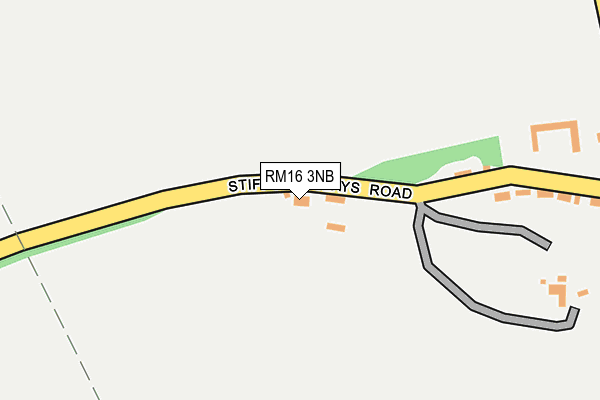 RM16 3NB map - OS OpenMap – Local (Ordnance Survey)