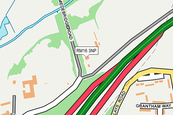 RM16 3NP map - OS OpenMap – Local (Ordnance Survey)