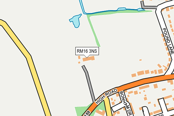 RM16 3NS map - OS OpenMap – Local (Ordnance Survey)