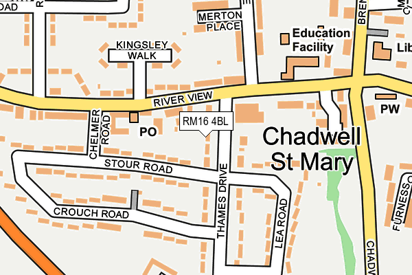 RM16 4BL map - OS OpenMap – Local (Ordnance Survey)