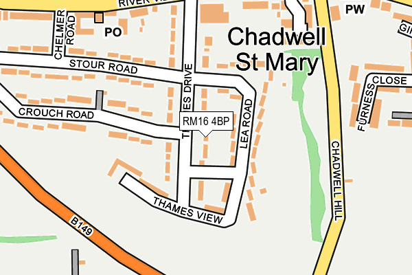 RM16 4BP map - OS OpenMap – Local (Ordnance Survey)
