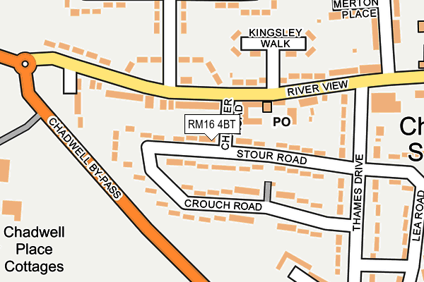 RM16 4BT map - OS OpenMap – Local (Ordnance Survey)